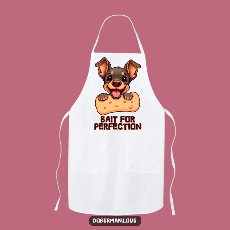 Funny Doberman Puppy Biscuit Apron: Snack Time Chef - Perfect Funny Gift