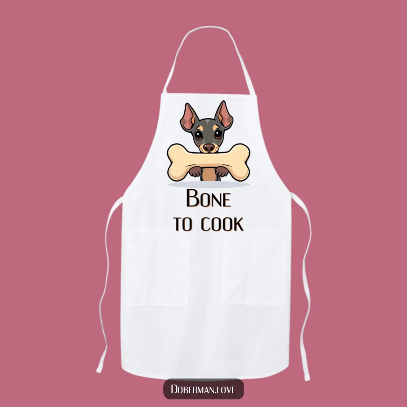 Funny Kawaii Doberman Apron: Bone Peeker Kitchen Fun, Hilarious Culinary Gift