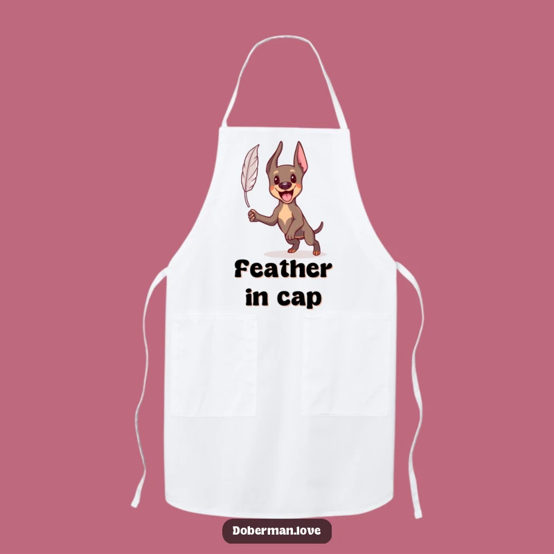 Funny Kawaii Doberman Apron: Feather Chase Kitchen Fun, Energetic Culinary Gift