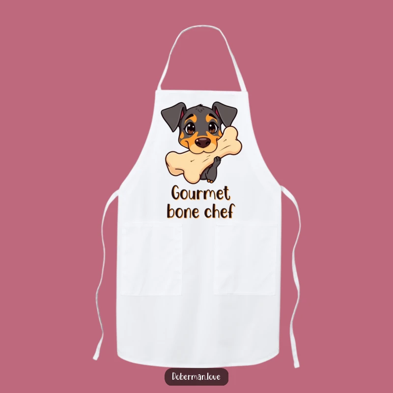 Funny Curious Doberman Apron - Dog Chef Bone Gift