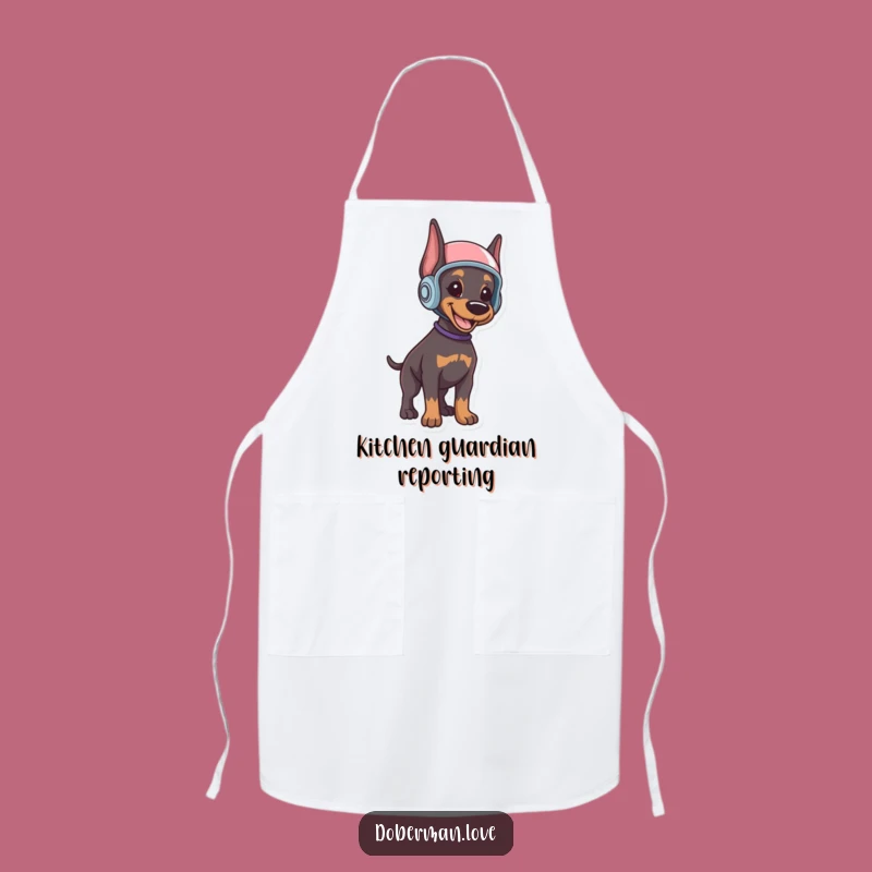 Funny Doberman Puppy Apron: Kitchen Protector, Whimsical Funny Gift