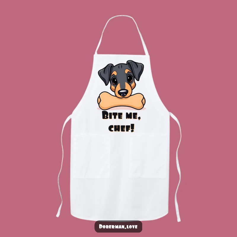 Funny Kawaii Doberman Chew Toy Apron - Kitchen Fun & Hilarious Cookwear