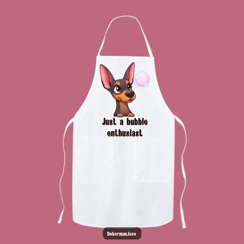 Funny Surprised Doberman Bubble Apron: Kitchen Fun, Hilarious Gift