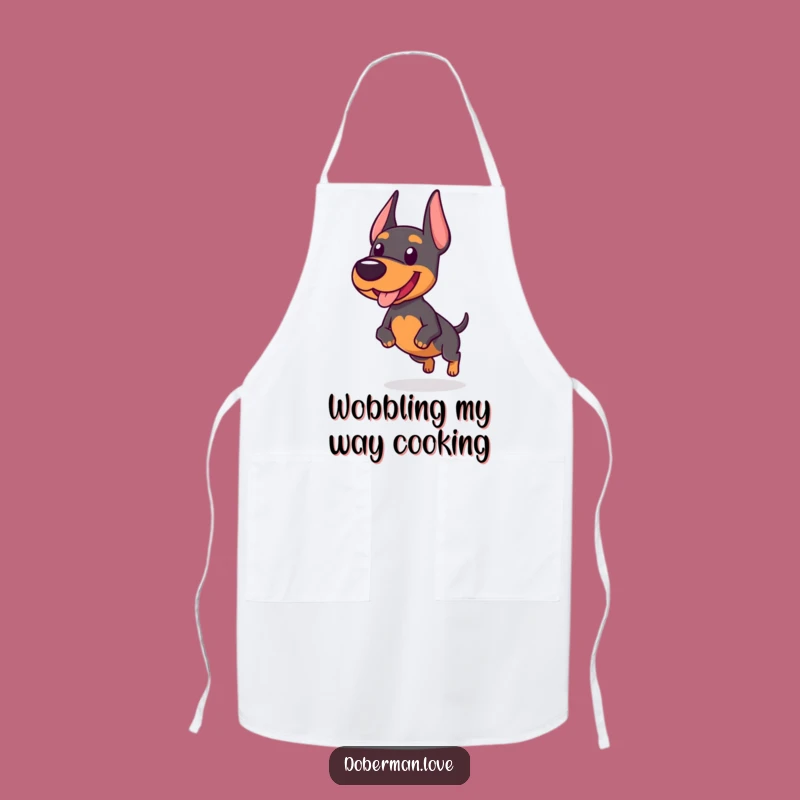 Funny Chubby Doberman Apron: Cook with Hilarious Wobbly Trot Style!