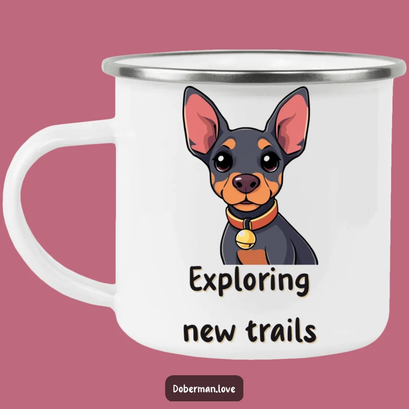 Funny Kawaii Doberman Bell Camping Mug: Outdoor Adventure Companion