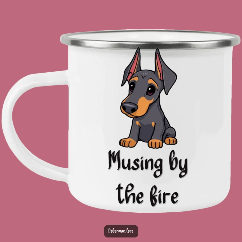 Funny Doberman Camping Mug: Thoughtful Curiosity for Your Outdoor Adventures