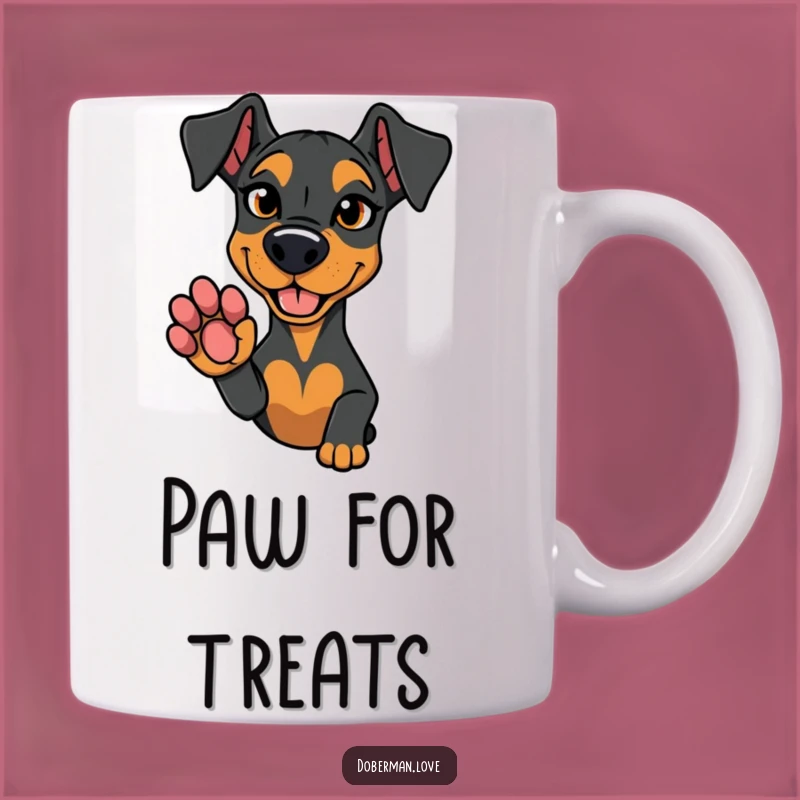 Funny Doberman Mug: Mischievous Paw Offer is a Hilarious Gift!