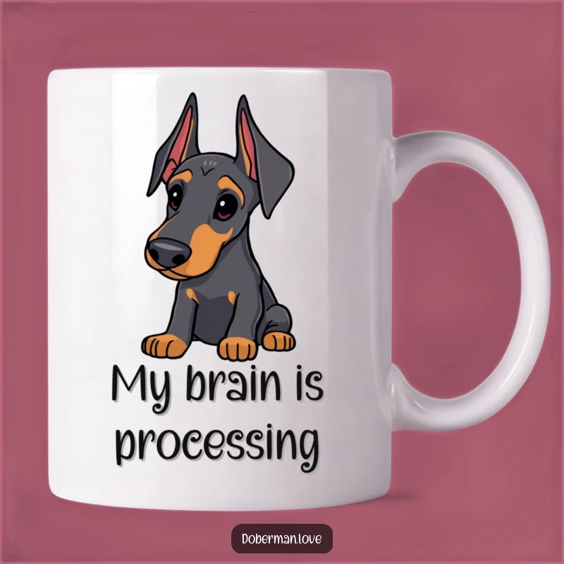 Funny Doberman Mug: Thoughtful Curious Breed Owner Gift, Alert Ears Design