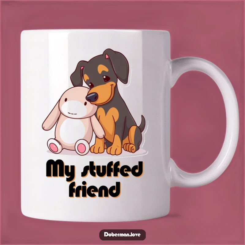 Funny Doberman Nudging Toy Mug: The Perfect Playful Pet Gift for Dog Lovers