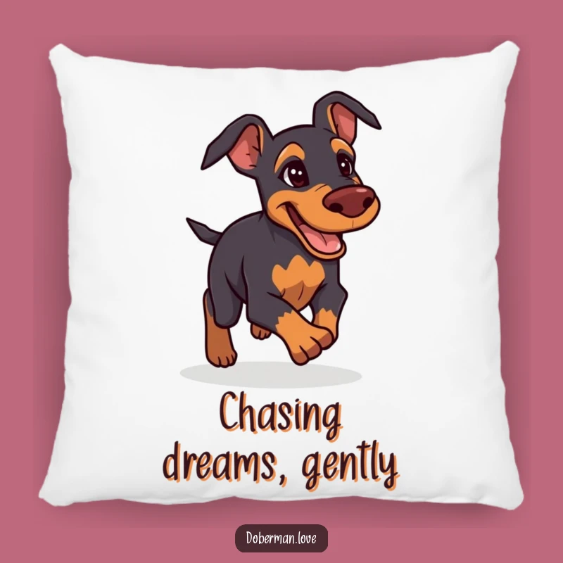 Funny Doberman Pillow: Cozy Up with Determined Friendly Comfort