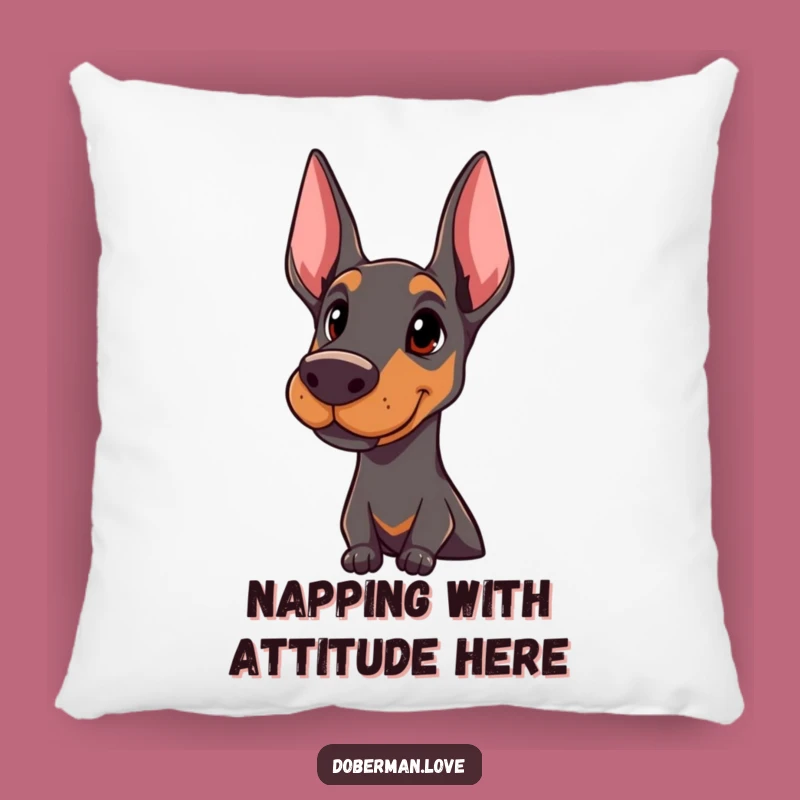 Cozy Funny Doberman Head Tilt Pillow: Soft Cuddles, Charming Funny Gift