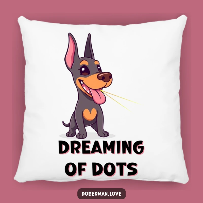 Funny Doberman Laser Chase Pillow: Snuggle Up with Hilarious Dog Fun