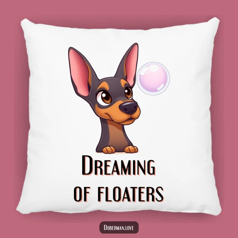 Funny Surprised Doberman Bubble Pillow: Cozy Comfort, Charming Gift