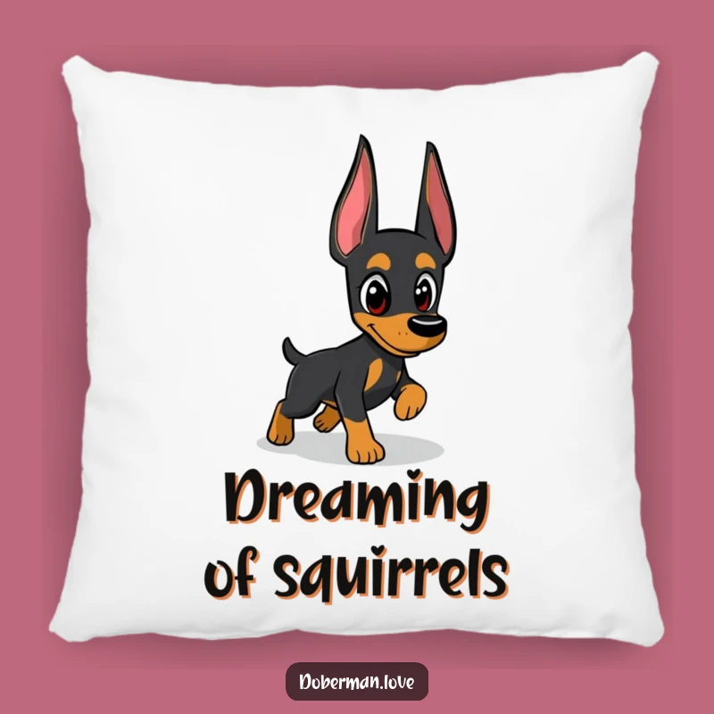 Funny Doberman Pillow: Shadow Chaser Comfort, Adorable Funny Gift