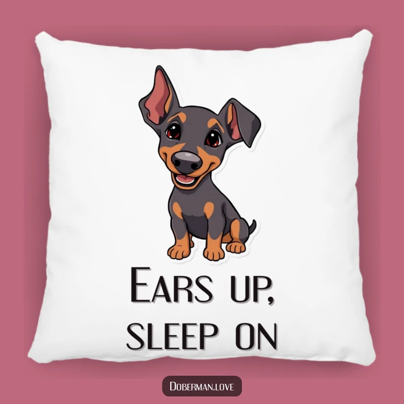 Funny Attentive Doberman Pillow: Cozy Comfort, Adorable Funny Gift