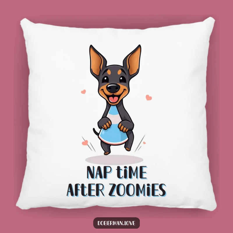 Funny Giggling Doberman Zoomie Pillow - Comfy Hilarious Dog Decor Gift