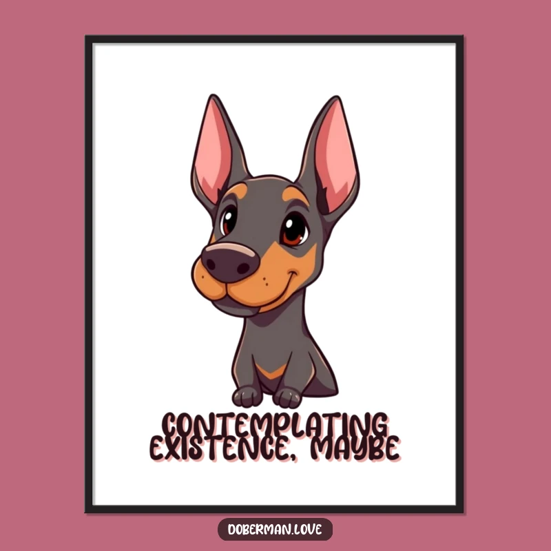 Instant Funny Doberman Head Tilt Art: Elegant Print, Perfect Printable Funny Gift
