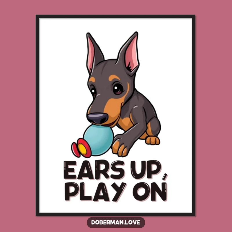 Funny Kawaii Doberman Print: Playful Nudge, Instant Fun Gift