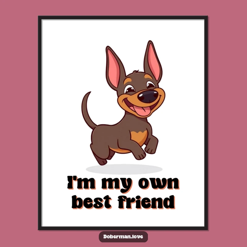 Funny Doberman Tail Chase Digital Art: Hilarious Dog Poster Download
