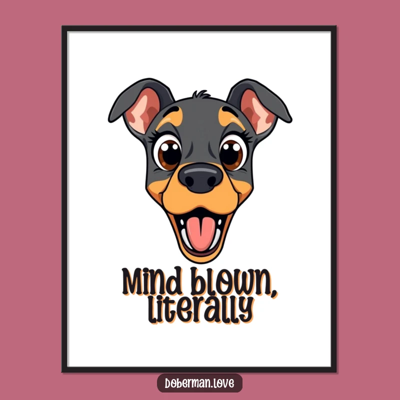 Funny Surprised Doberman Digital Art: Instant Shock and Humor for Walls