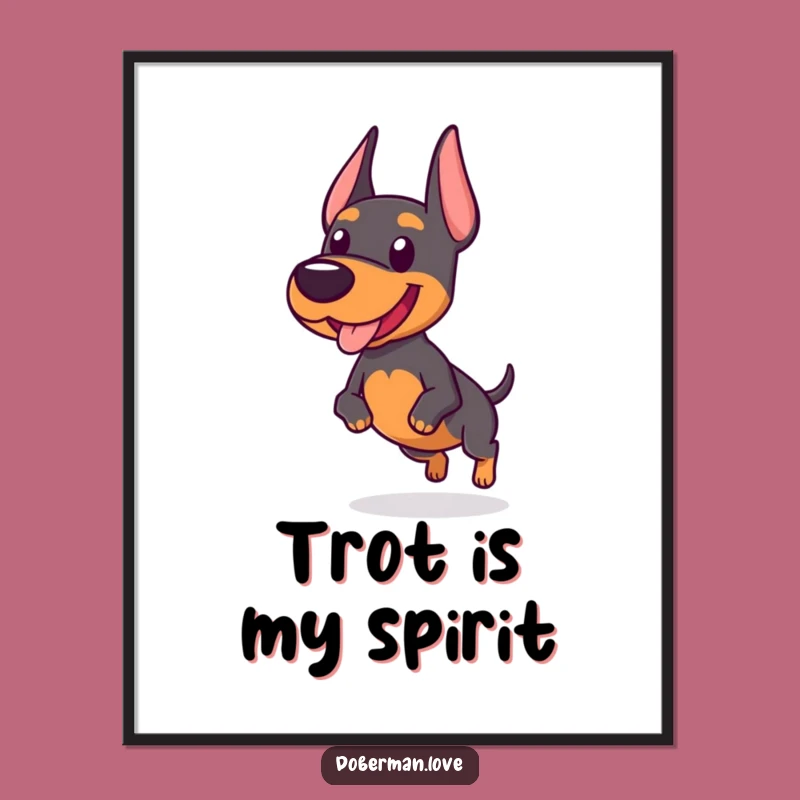 Funny Chubby Doberman Digital Art: Wobbly Trot Joy for Your Walls!