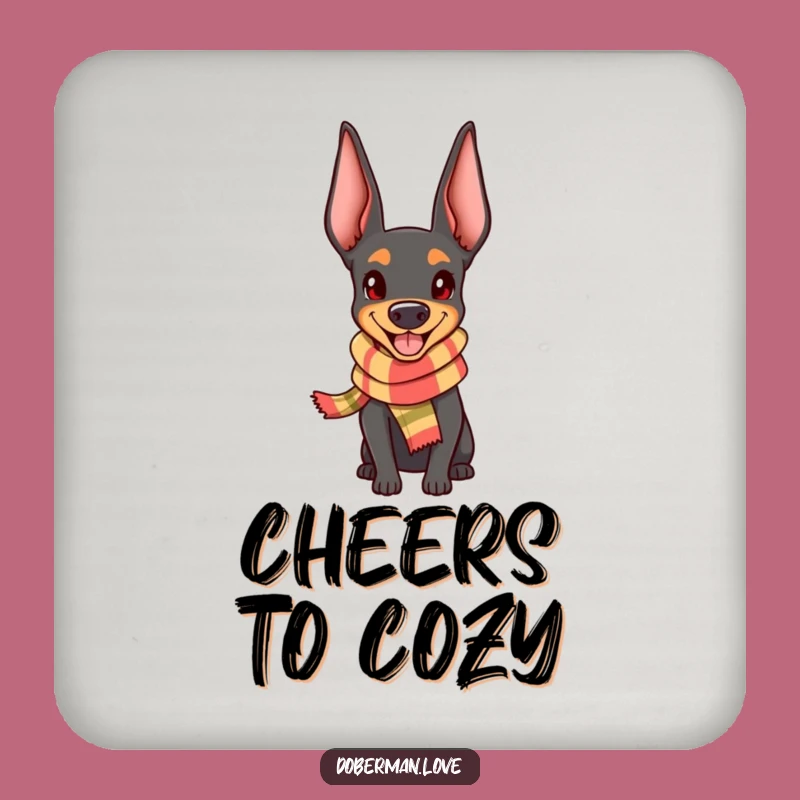 Funny Happy Doberman Coaster - Cheerful Table Gift