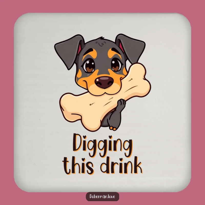 Funny Curious Doberman Coaster - Bone Table Gift