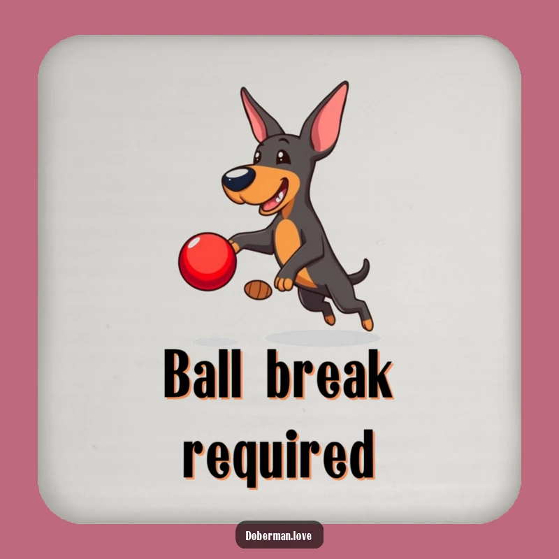 Funny Doberman Coaster Set: Protect Surfaces with Playful Dog Style