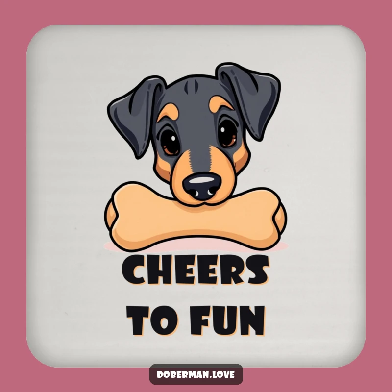 Funny Kawaii Doberman Chew Toy Coaster - Protect Surfaces with Playful Humor