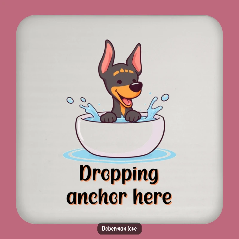 Funny Kawaii Doberman Splash Coaster - Protect Surfaces Gift