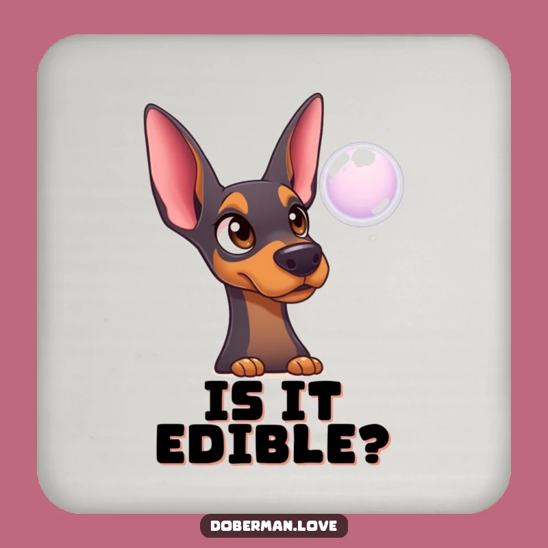 Funny Surprised Doberman Bubble Coaster: Innocent Protection, Nice Gift Set