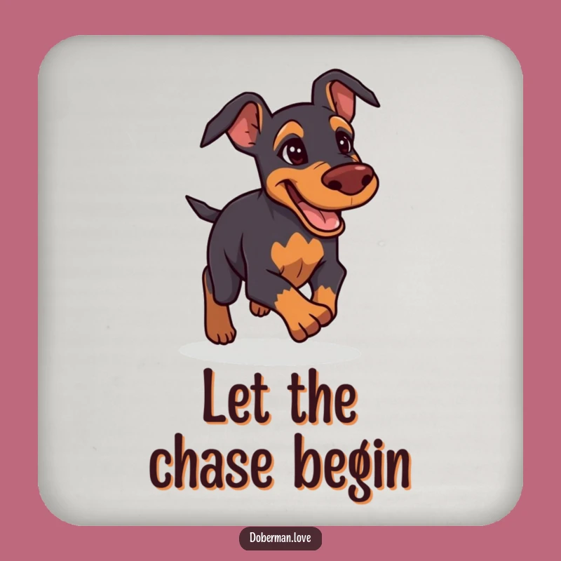 Funny Doberman Coaster Set: Protect Surfaces with Determined Style
