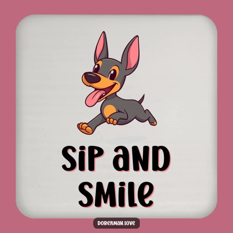 Funny Doberman Coaster Set: Protect Surfaces with Joyful Style
