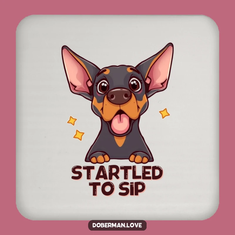 Funny Doberman Coaster: Protect Surfaces with Echo Surprise Style!