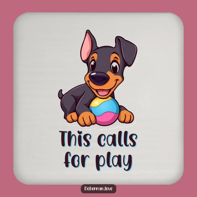 Funny Cheerful Doberman Toy Coaster: Playful Protection, Nice Gift Set