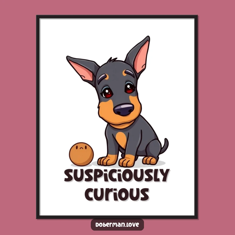 Funny Doberman Poster: Intriguing Dog Art for a Hilarious Home Decor Gift