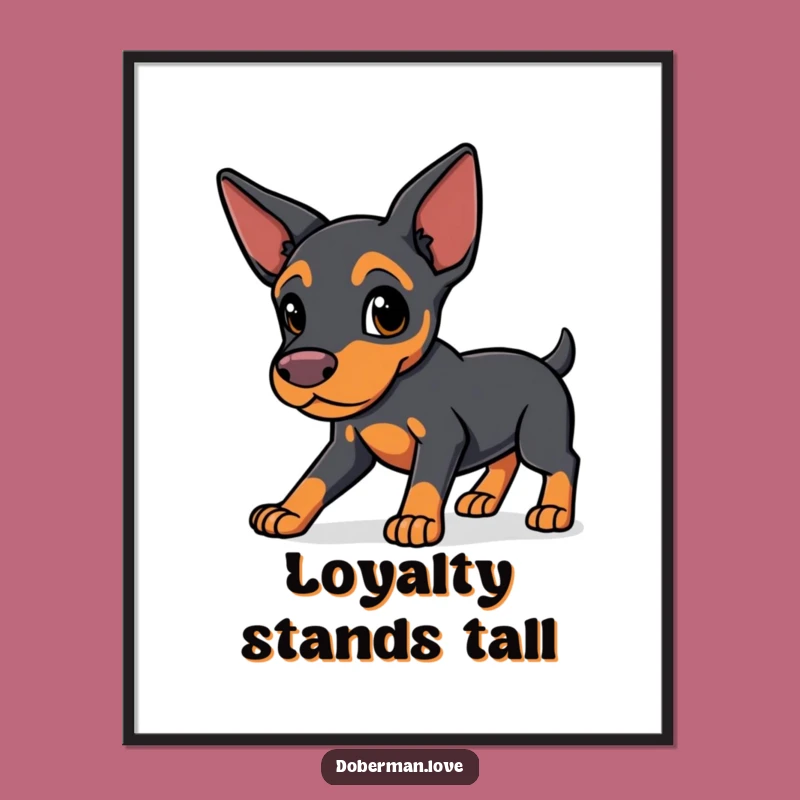 Funny Protective Doberman Poster - Kawaii Guard Wall Art, Cute Gift