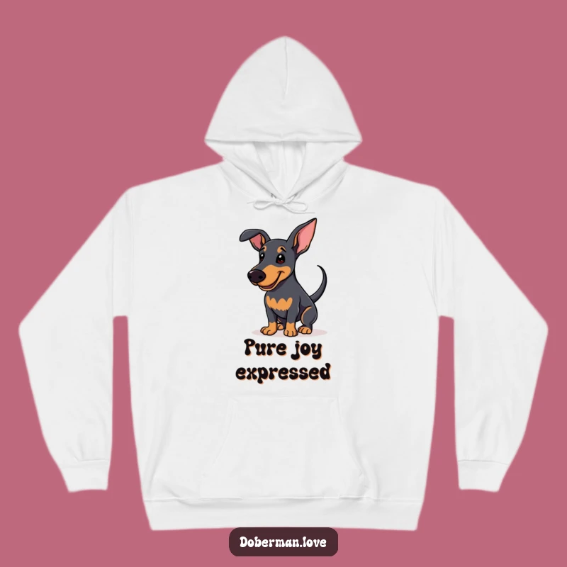 Cozy Funny Enthusiastic Doberman Hoodie: Warmth and Happiness, Ideal Funny Gift