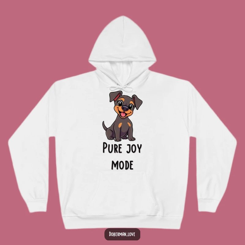 Cozy Funny Kawaii Doberman Tail Wag Hoodie: Warmth & Enthusiastic Comfort