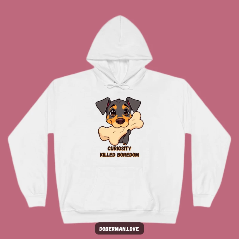 Cozy Funny Curious Doberman Hoodie - Warm Dog Lover Gift