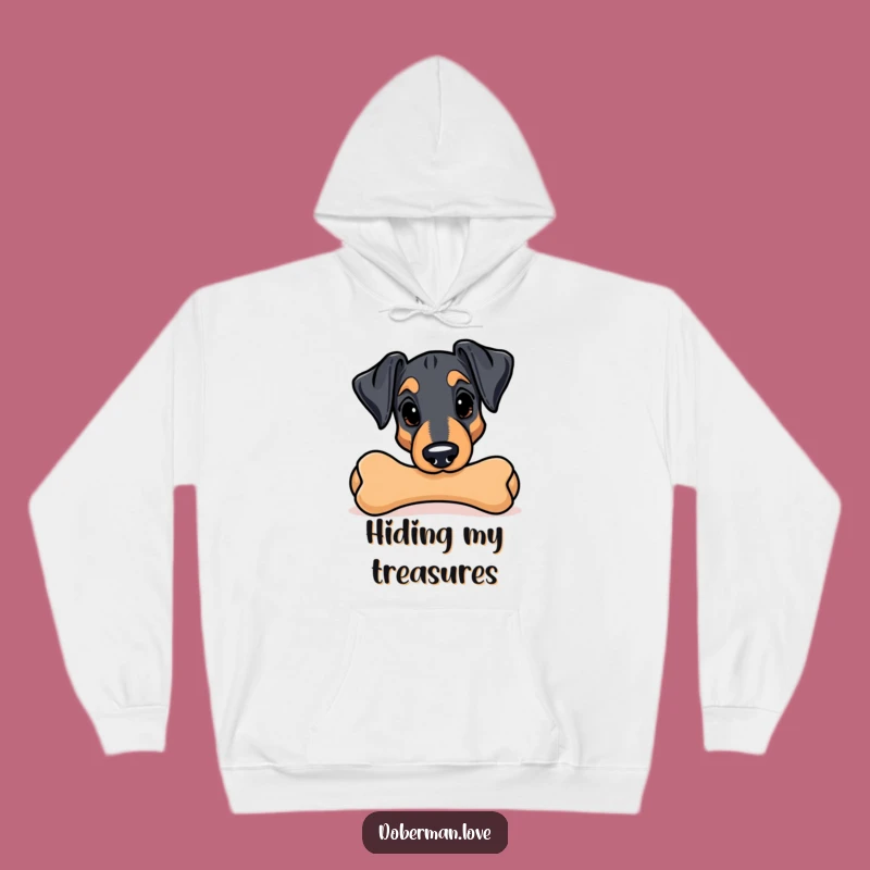 Cozy Funny Kawaii Doberman Chew Toy Hoodie - Warm & Hilarious Dog Lover Apparel