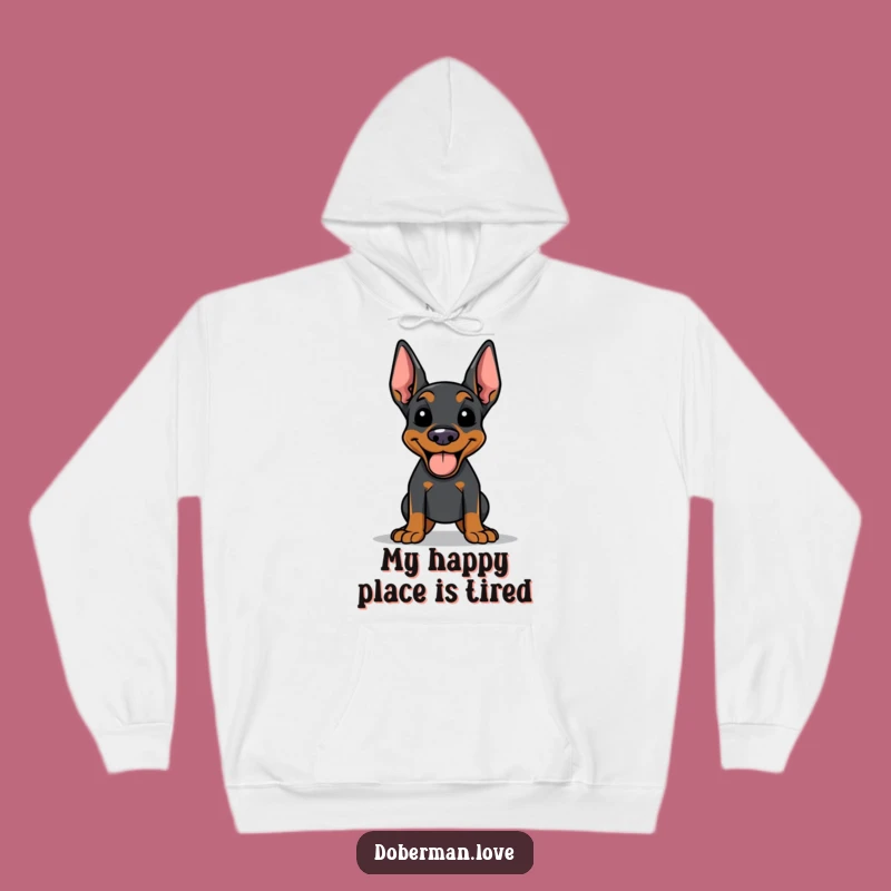 Cozy Funny Doberman Hoodie: Happy Panting Dog, Perfect Warm Gift for Dog Enthusiasts