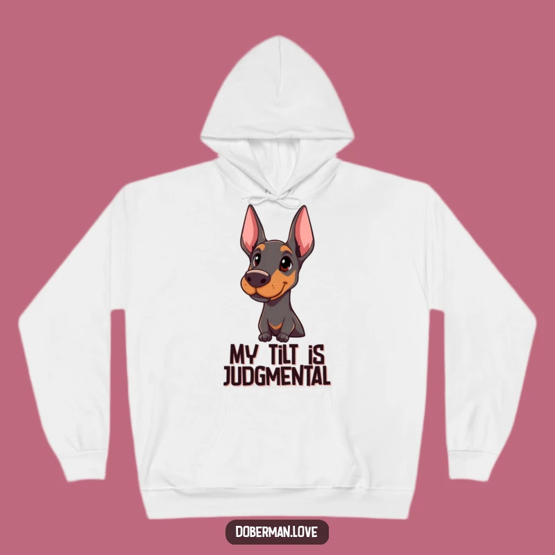 Warm Funny Doberman Head Tilt Hoodie: Cozy Pride, Perfect Comfy Funny Gift