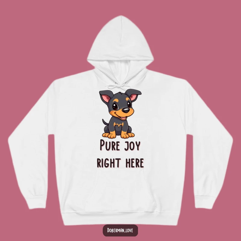 Funny Kawaii Doberman Puppy Hoodie: Cozy Alert Dog Gift Apparel!