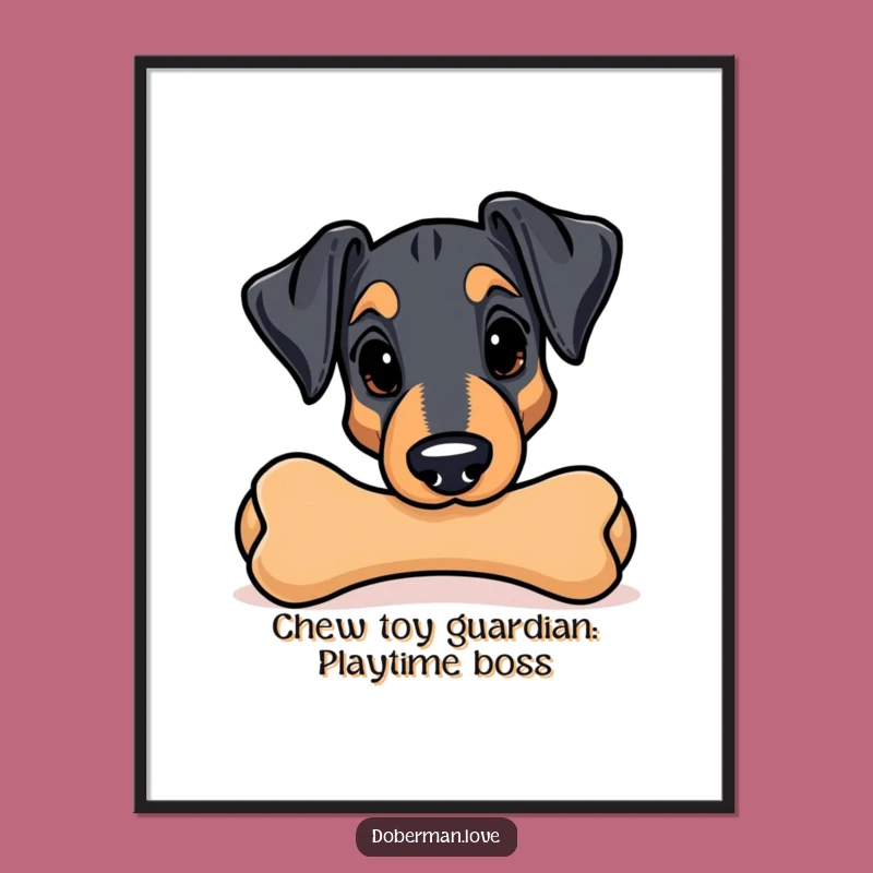 Free Printable Wall Art: Sneaky Doberman - Funny Downloadable Decor Gift