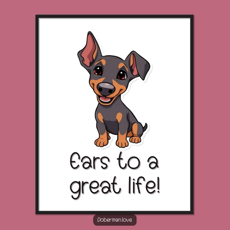 Free Printable Doberman Wall Art: Happy Listener Downloadable Decor