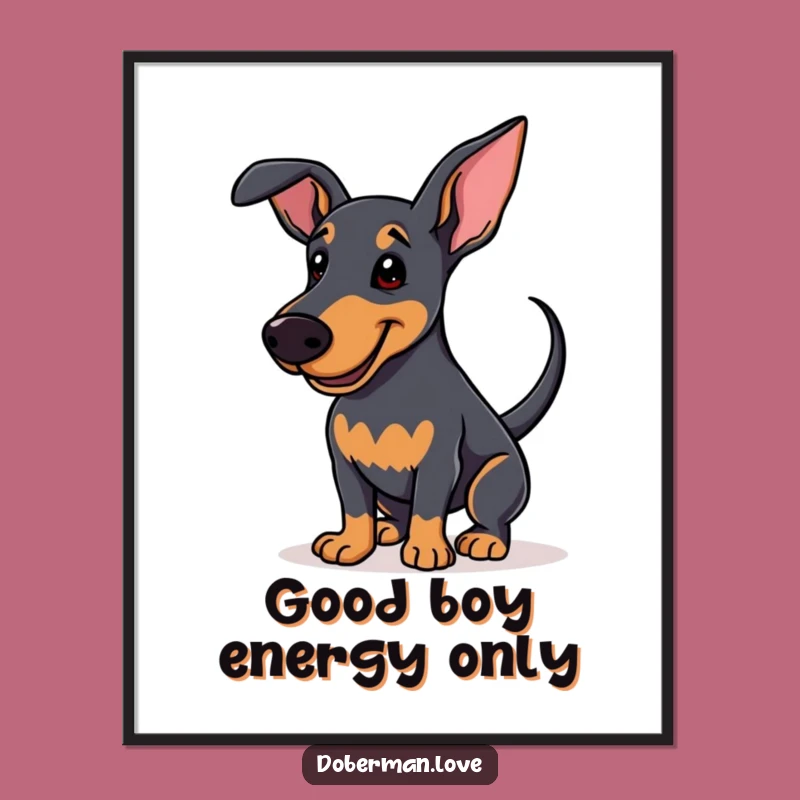 Free Printable Doberman Wall Art: Happy Tail Wag Downloadable Decor