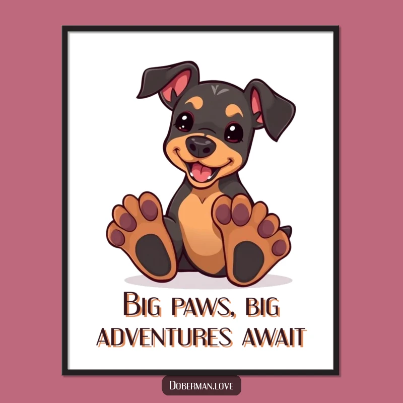 Free Printable Puppy Wall Art: Big Paws Play Funny Downloadable Decor