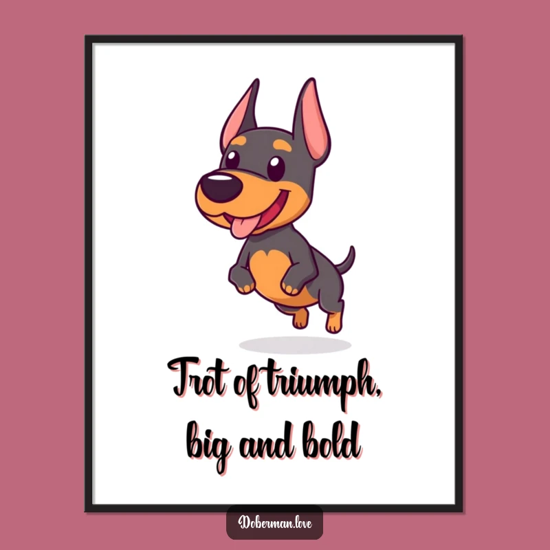 Free Printable Wall Art: Chubby Doberman Trotting, Hilarious Dog Downloadable Art for Home!