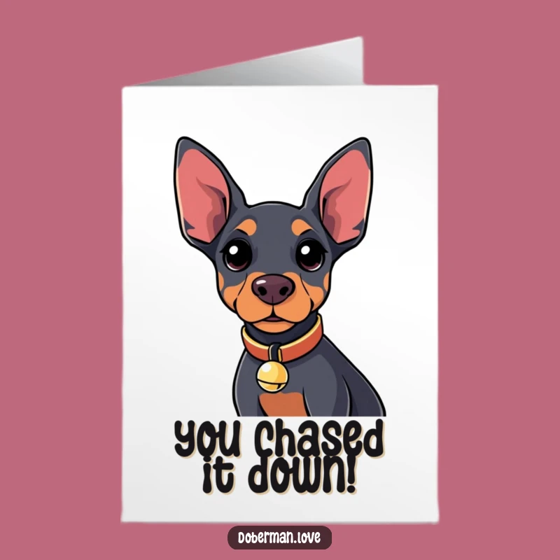 Free Printable Congrats Card: Adorable Curious Doberman, Funny Dog Congratulations Downloadable Gift
